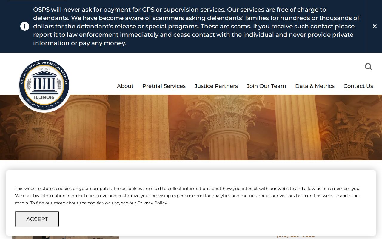 Illinois statewide pretrial services office page for Williamson County Courthouse