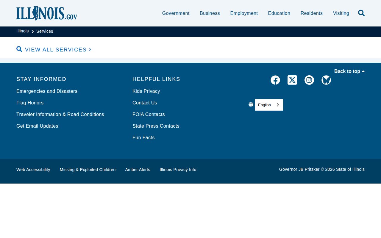 Illinois government victim notification service page